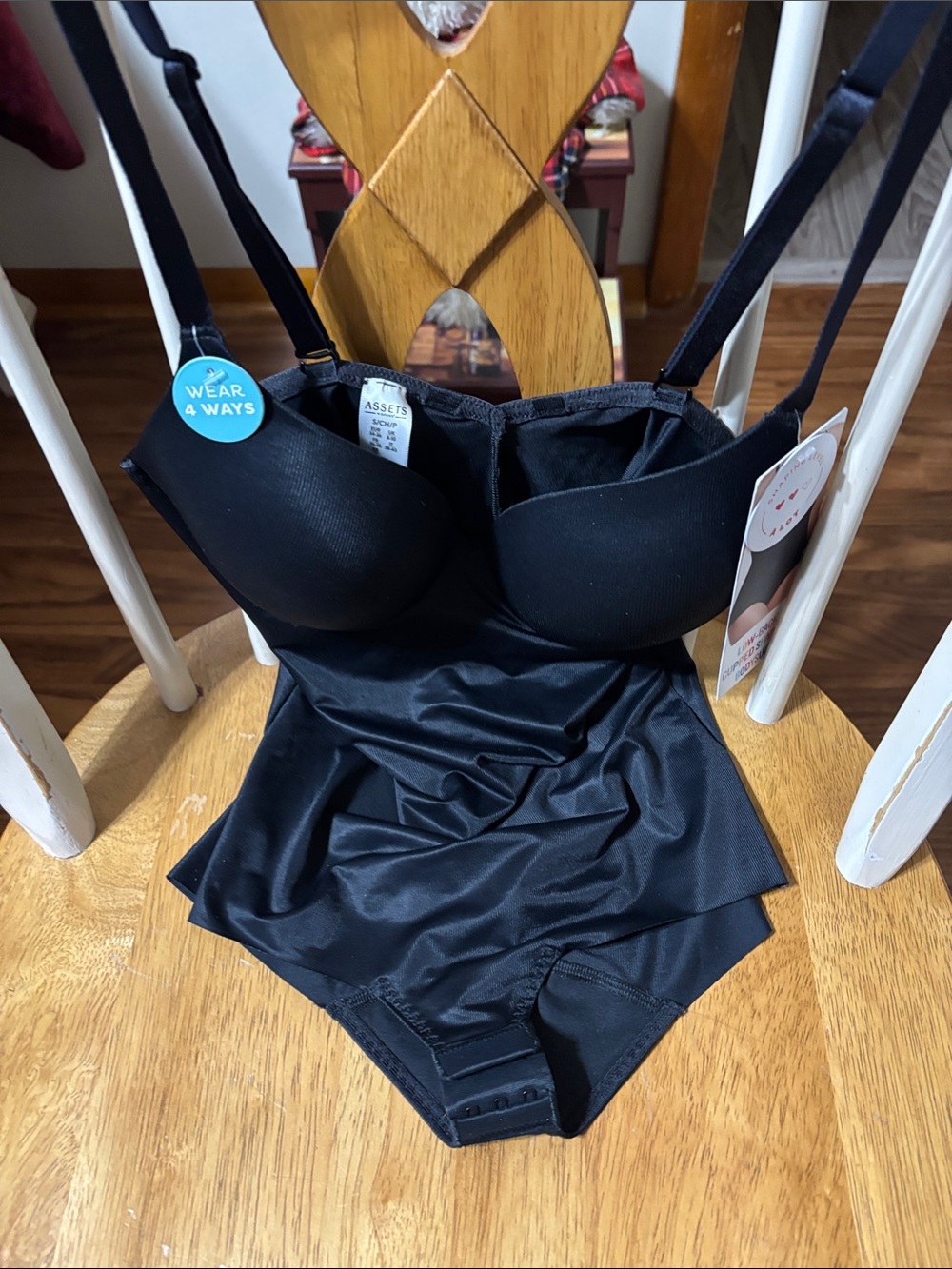 Assets by Spanx Black Wear-4-Ways Shaping Bodysuit - Picture 6 of 7